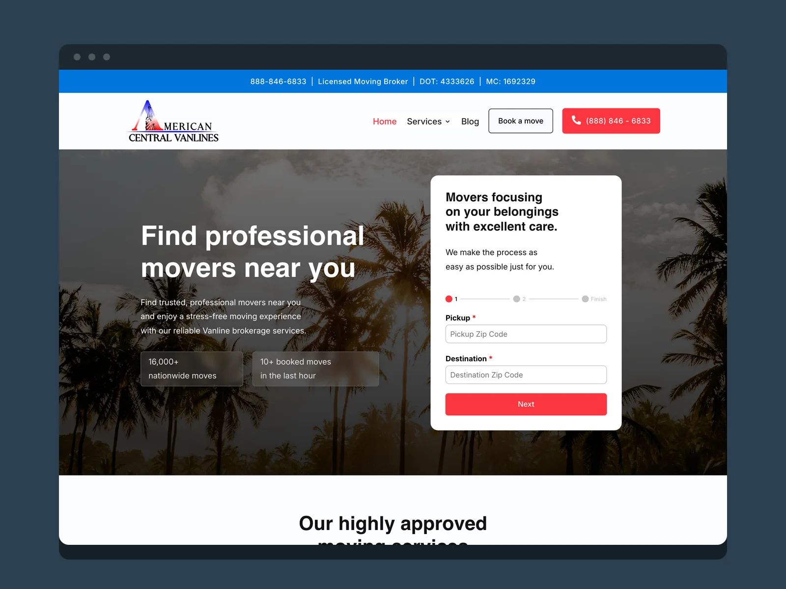 American Central Vanlines, Moving broker deliverable