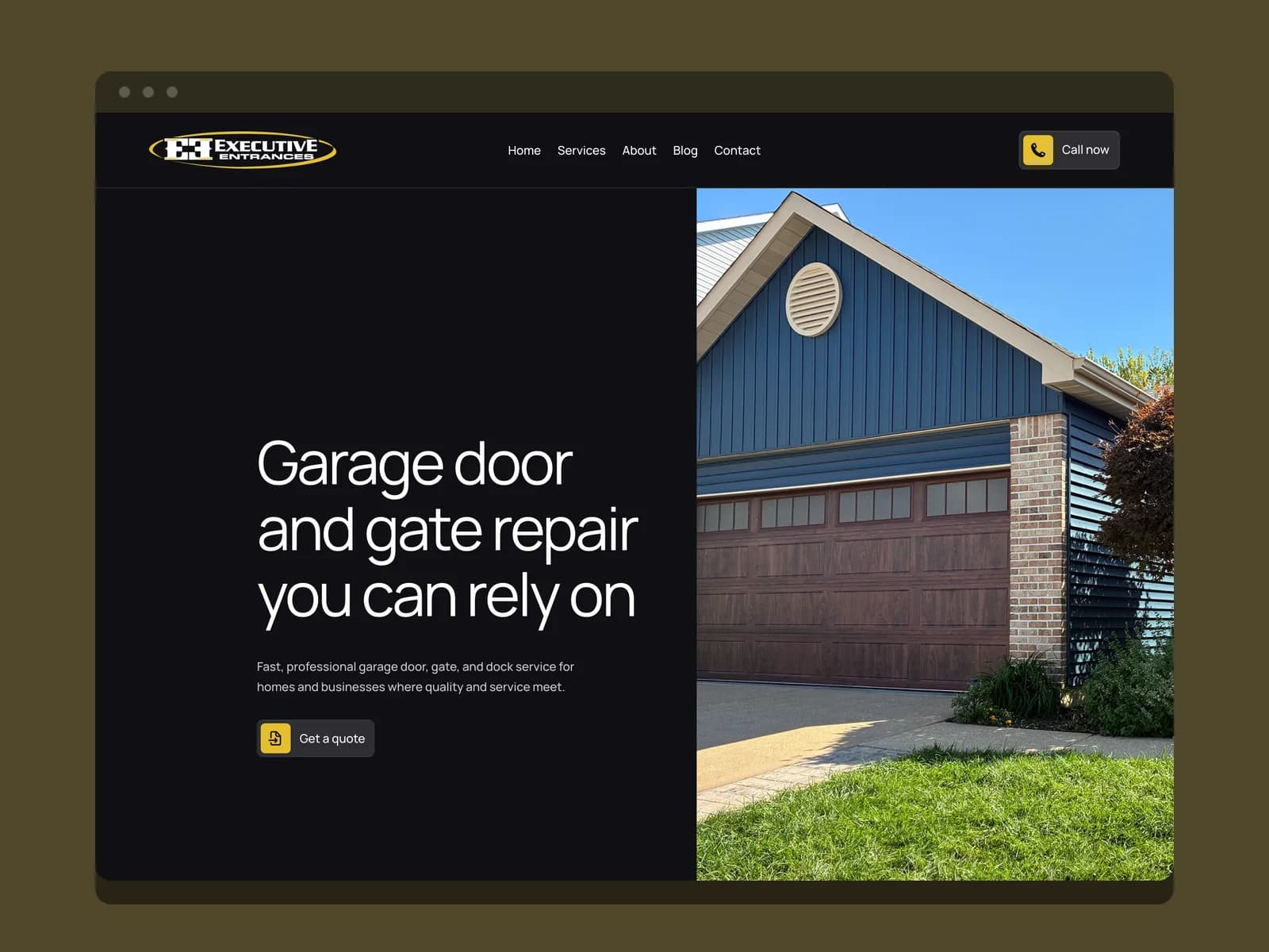 Executive Entrances, Garage doors and gates deliverable