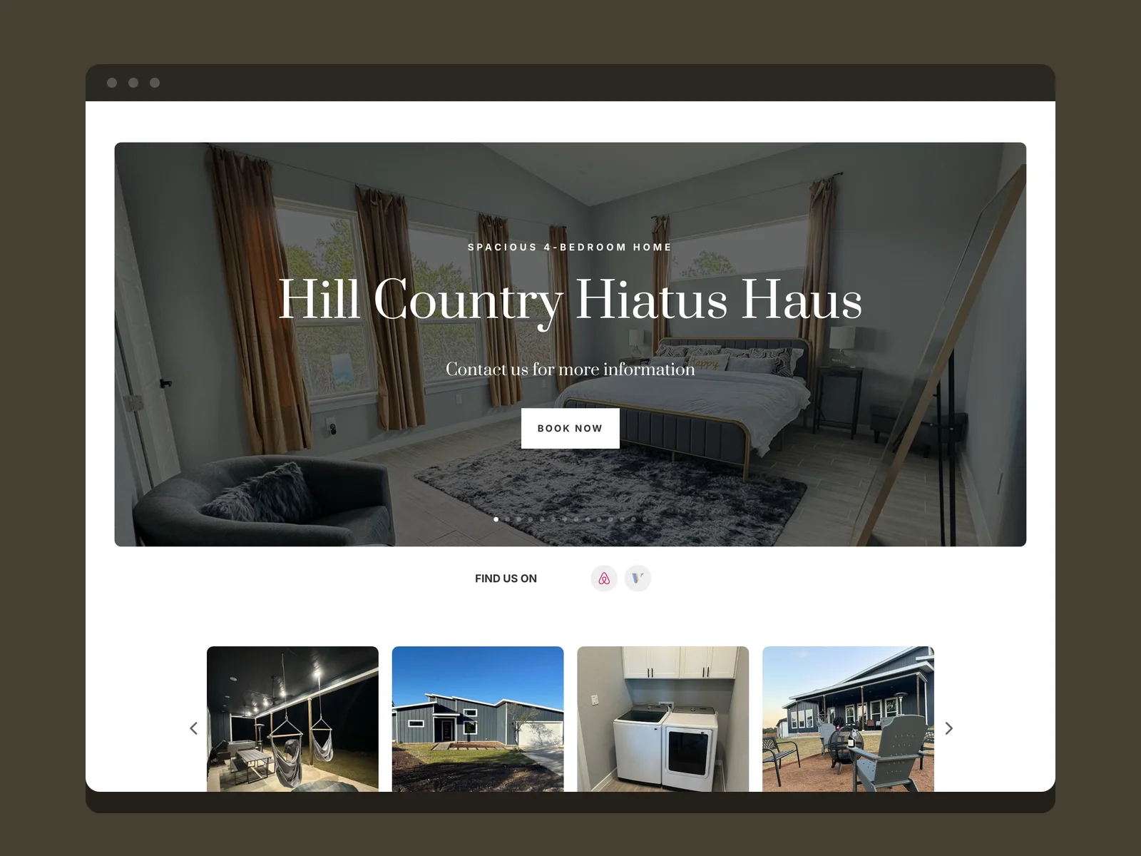 Hill Country Hiatus Haus, Real estate deliverable