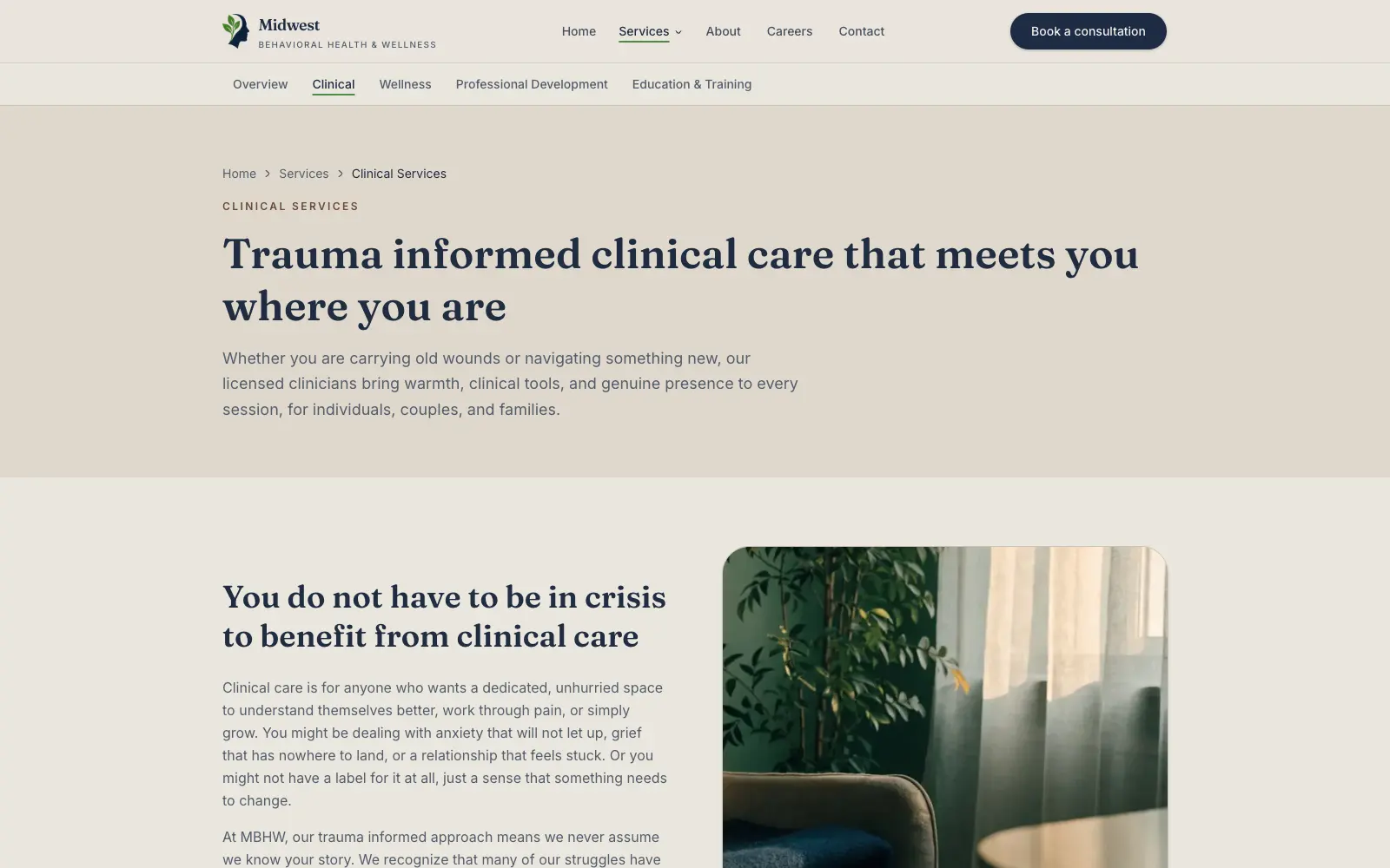 Clinical services page