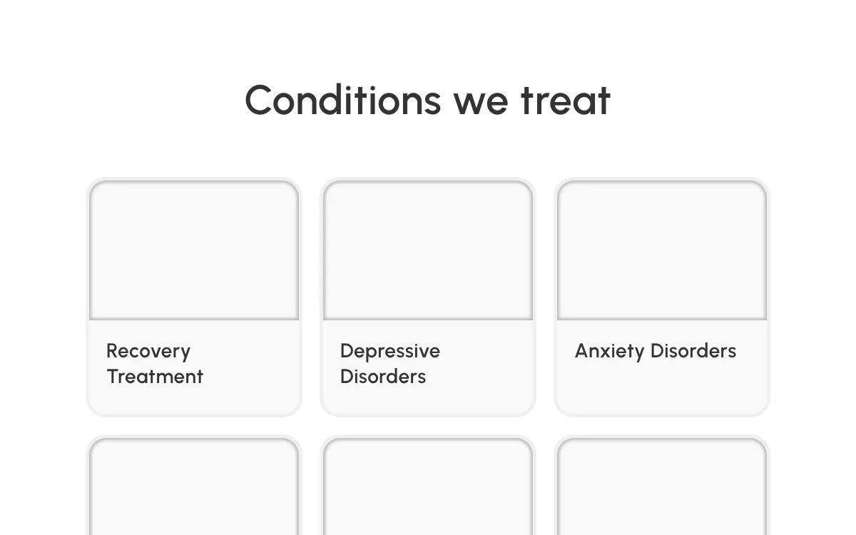 Conditions-treated grid on the homepage