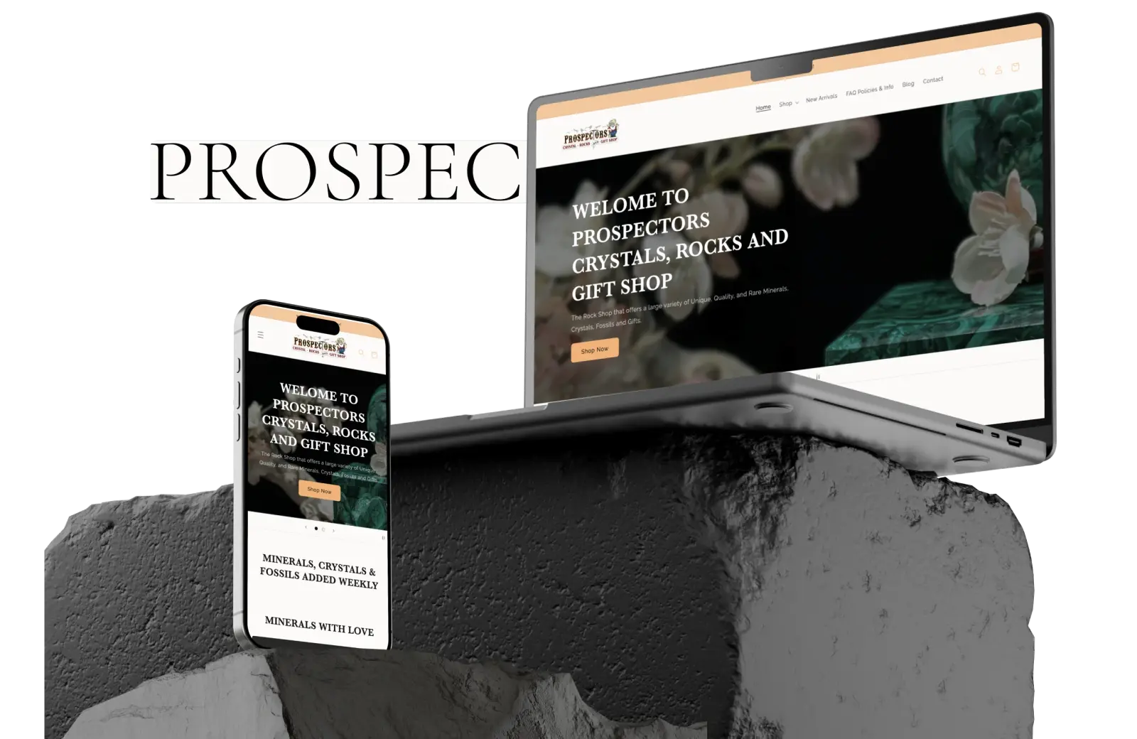 Website on a laptop and phone