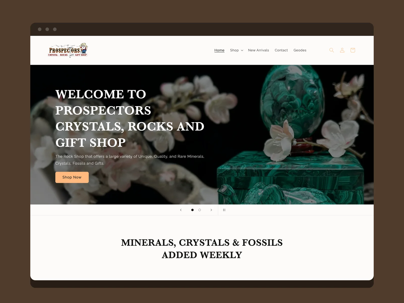 Prospectors Crystals, Rocks & Gift Shop, Retail deliverable
