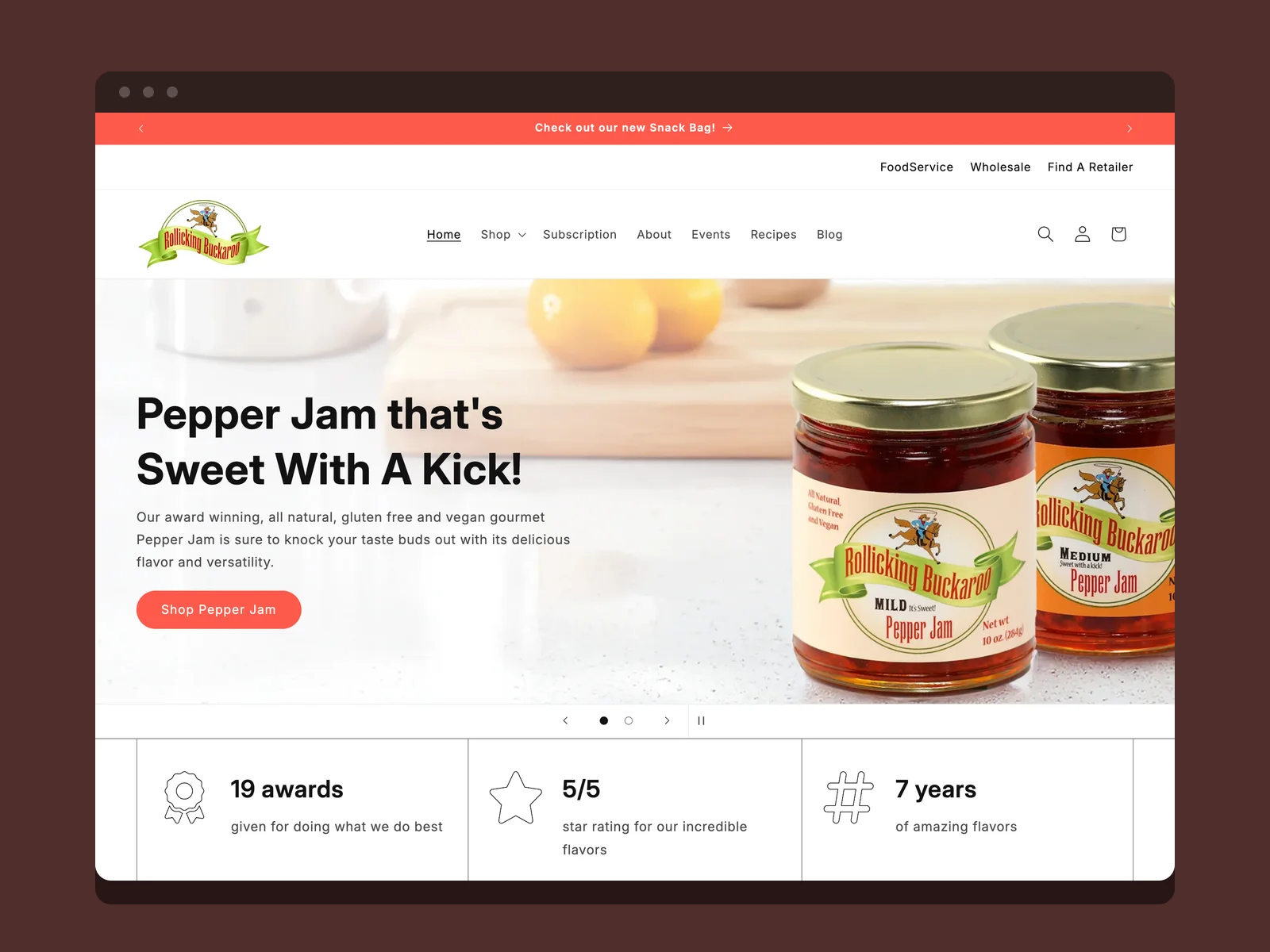 Rollicking Buckaroo Pepper Jam and Seasoning Blends, Food deliverable